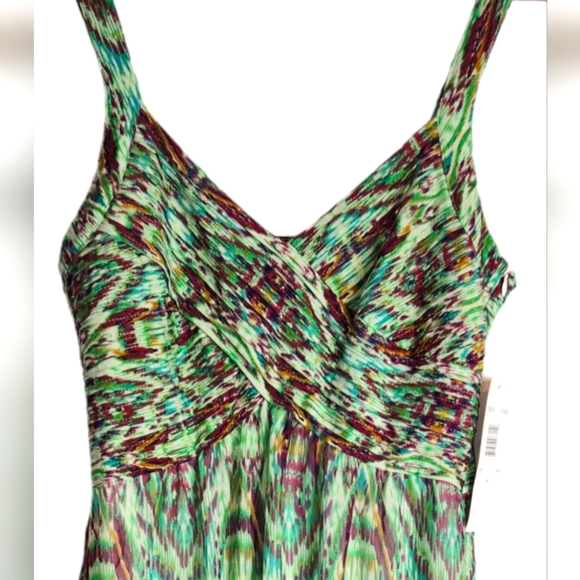 Bethany Abstract Print Sleeveless A-line Dress, Sage Green, size M - Picture 10 of 10